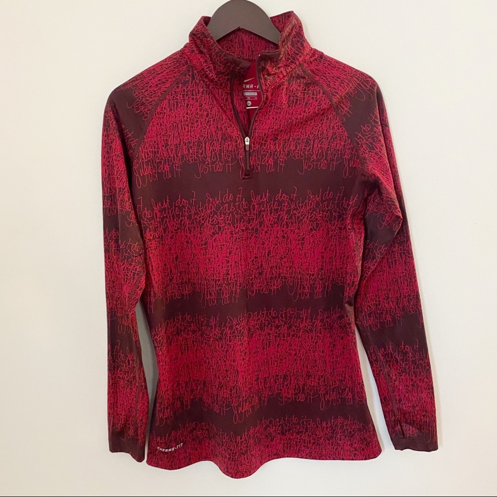 Nike Therma-Fit Red 1/4 Zip Long Sleeve Pullover